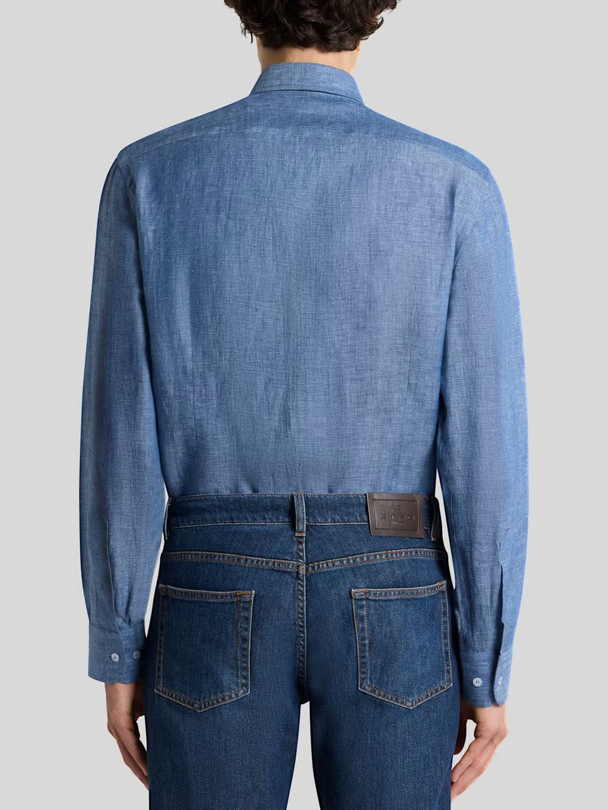 ETRO Camicia Uomo SHIRT ROMA LOGO MRIB0002 99TU3F3 B0068 Blu