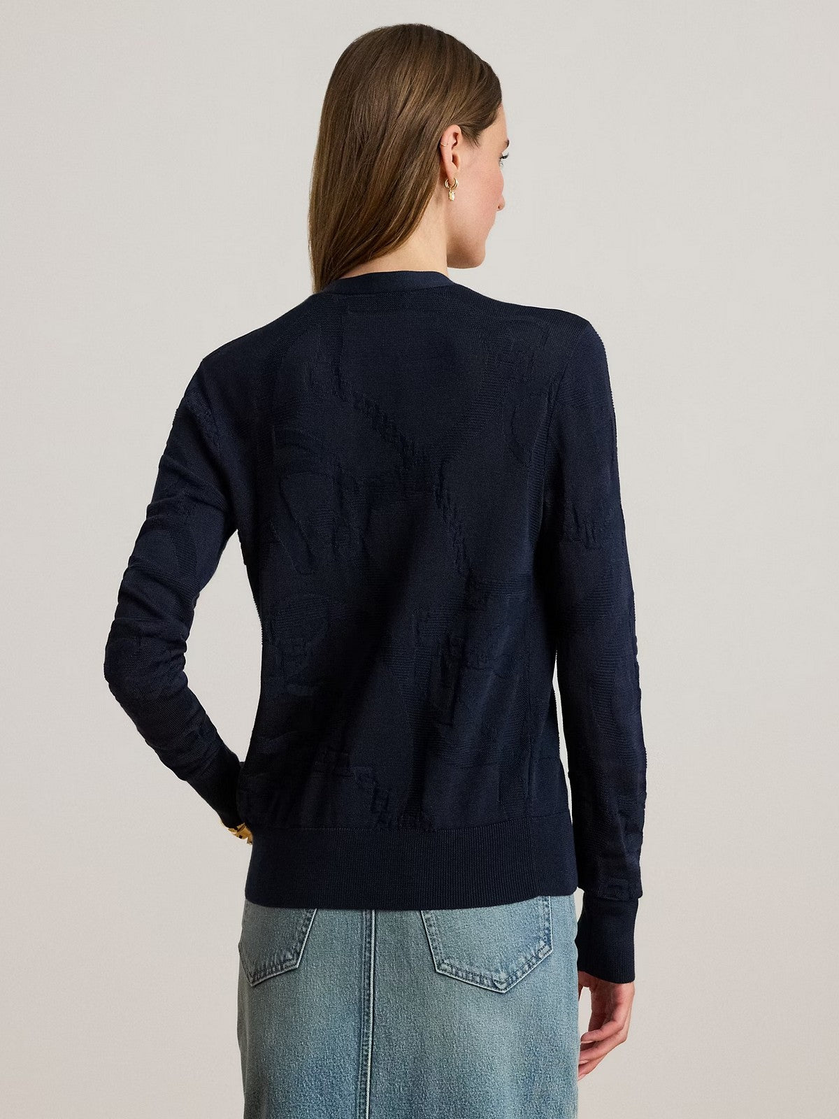 LAUREN RALPH LAUREN Cárdigan de Mujer DENZEL-MANGA LARGA-CARDIGAN 200P03476 002 LAUREN NAVY