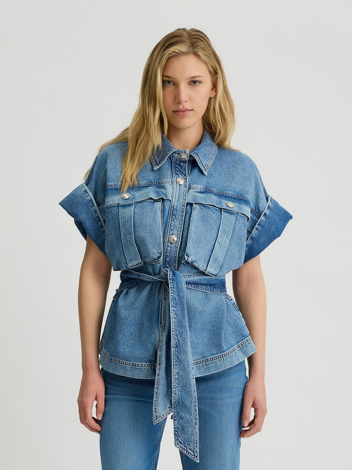 LIU JO BLUE DENIM Giubbino Donna UA5192D4990 78841 Blu gioboutiqueweb