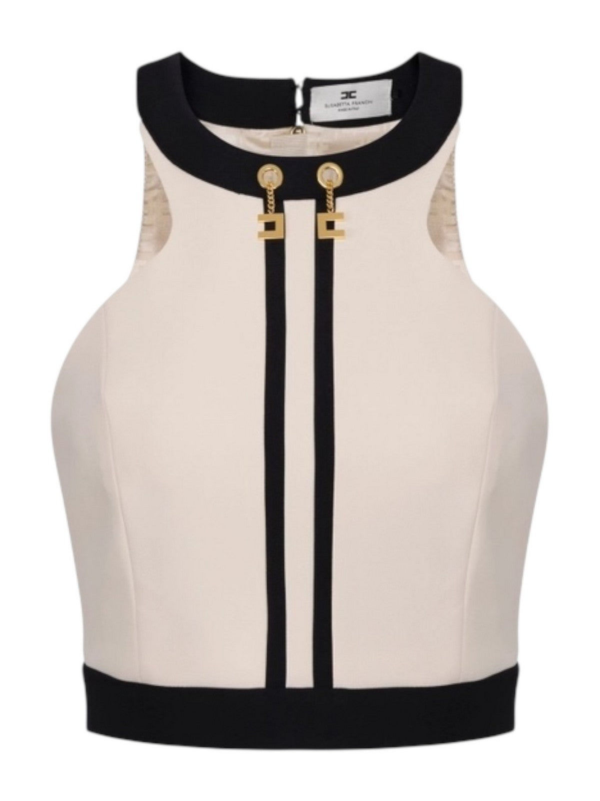 ELISABETTA FRANCHI Top Donna TOT0156E2 EF1 MILK/NERO gioboutiqueweb