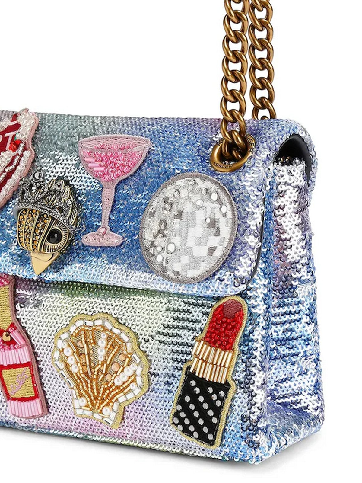 KURT GEIGER Borsa Donna 690-SEQUIN MINI KENSINGTON 5380067779 SILVER COM SILVER COM