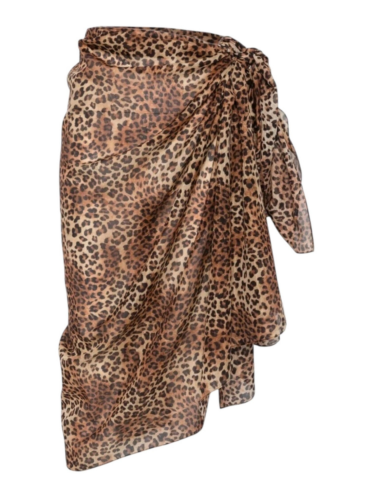 MC2 SAINT BARTH Pareo Donna THAITI 00168L SILK VOILE SAND LEOPARD 19