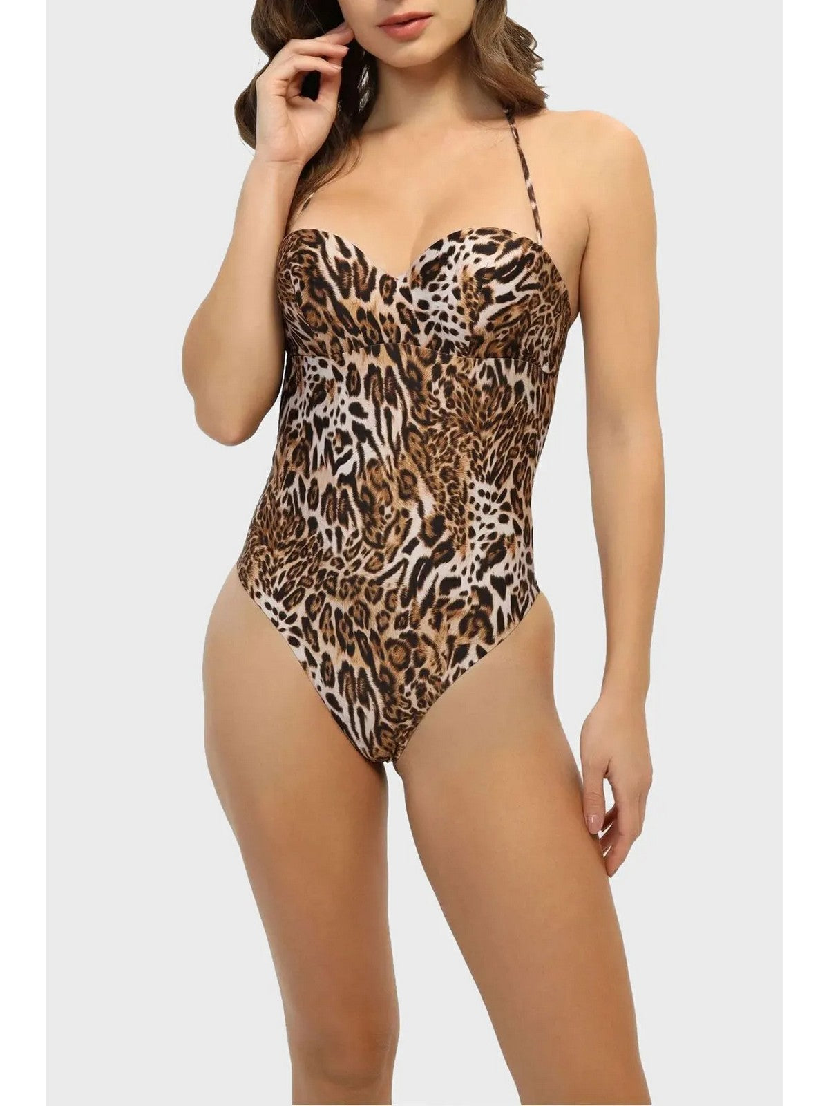 Guess Beachwear Bathroom Costume Woman One Piece Bandeau E4GJ26 MC04R P122 Beige