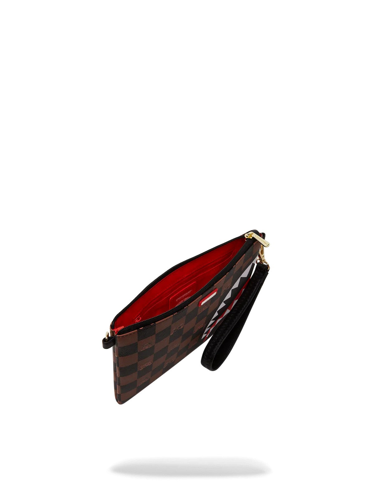 SPRAYGROUND Pochette Uomo PEEKING CHARACTER CHECK POUCHETTE 910B7509NSZ Marrone gioboutiqueweb