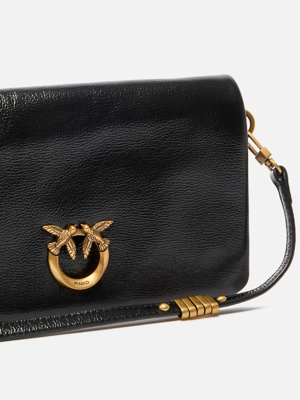 PINKO Borsa Donna CLICK SOFT HORIZONTAL MINI SHI 106023-A315 Z99Q NERO-ANTIQUE GOLD