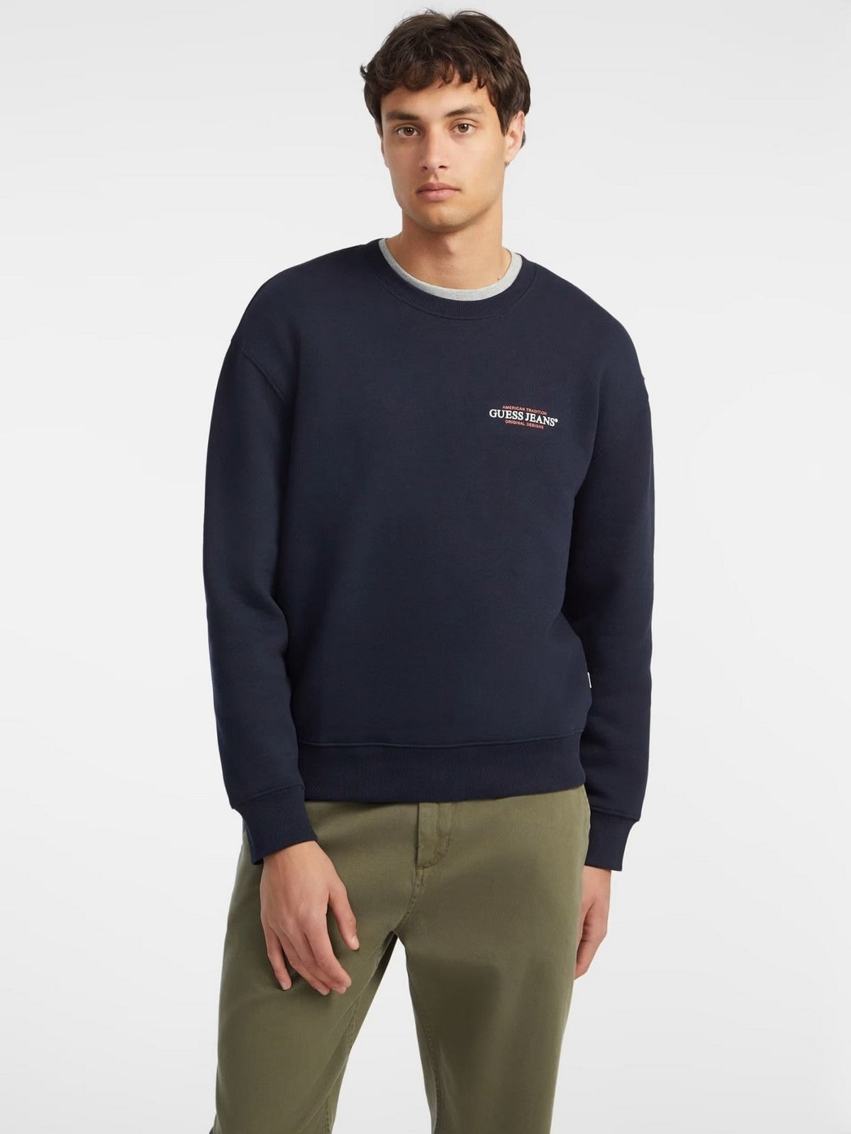 GUESS Felpa Uomo GJ CN REG AMERICAN TRAD SWEAT M4YQ17 K9V31 A71W DARING OCEAN
