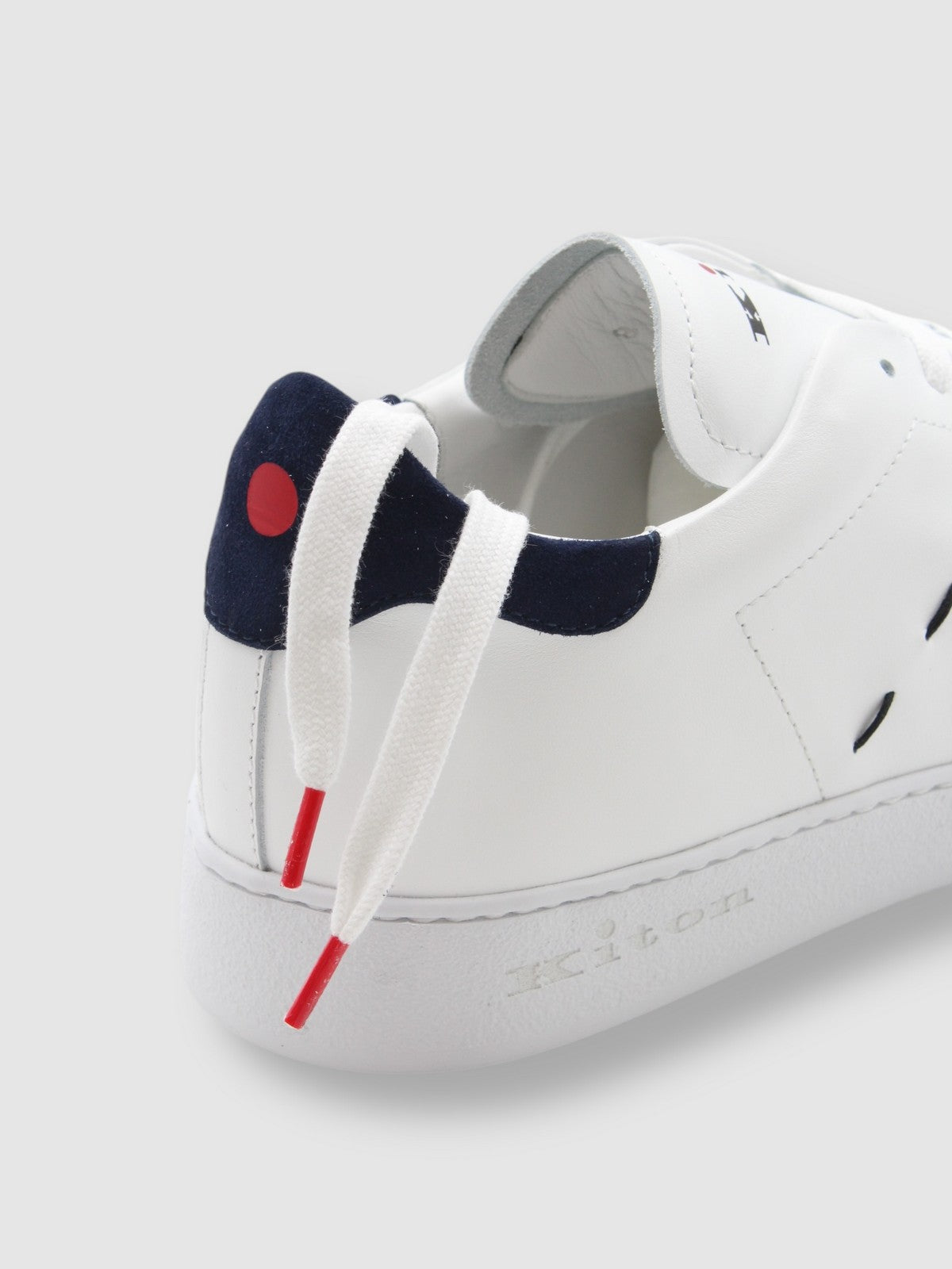 Kiton Sneaker USSA068N0114701004 Weiß/Tinte Blau Weiß