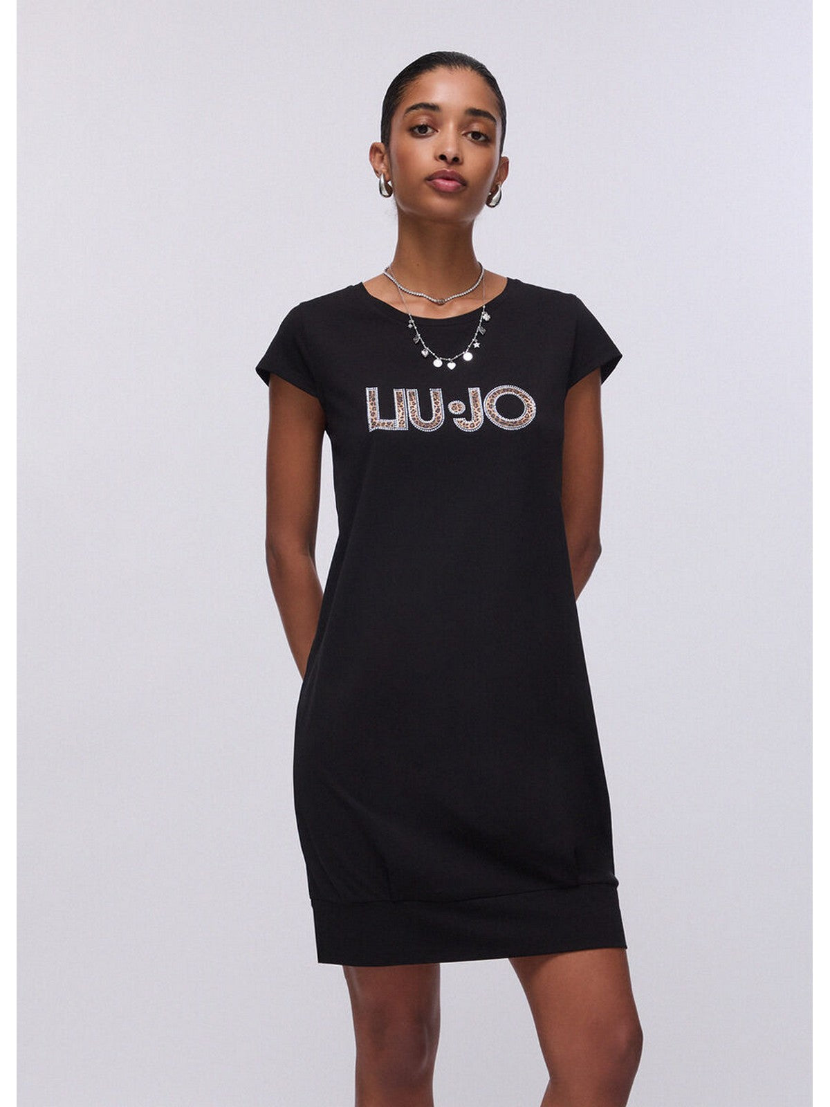 LIU JO BEACHWEAR Abito Donna VA6212JS003 Y9908 Nero/animalier