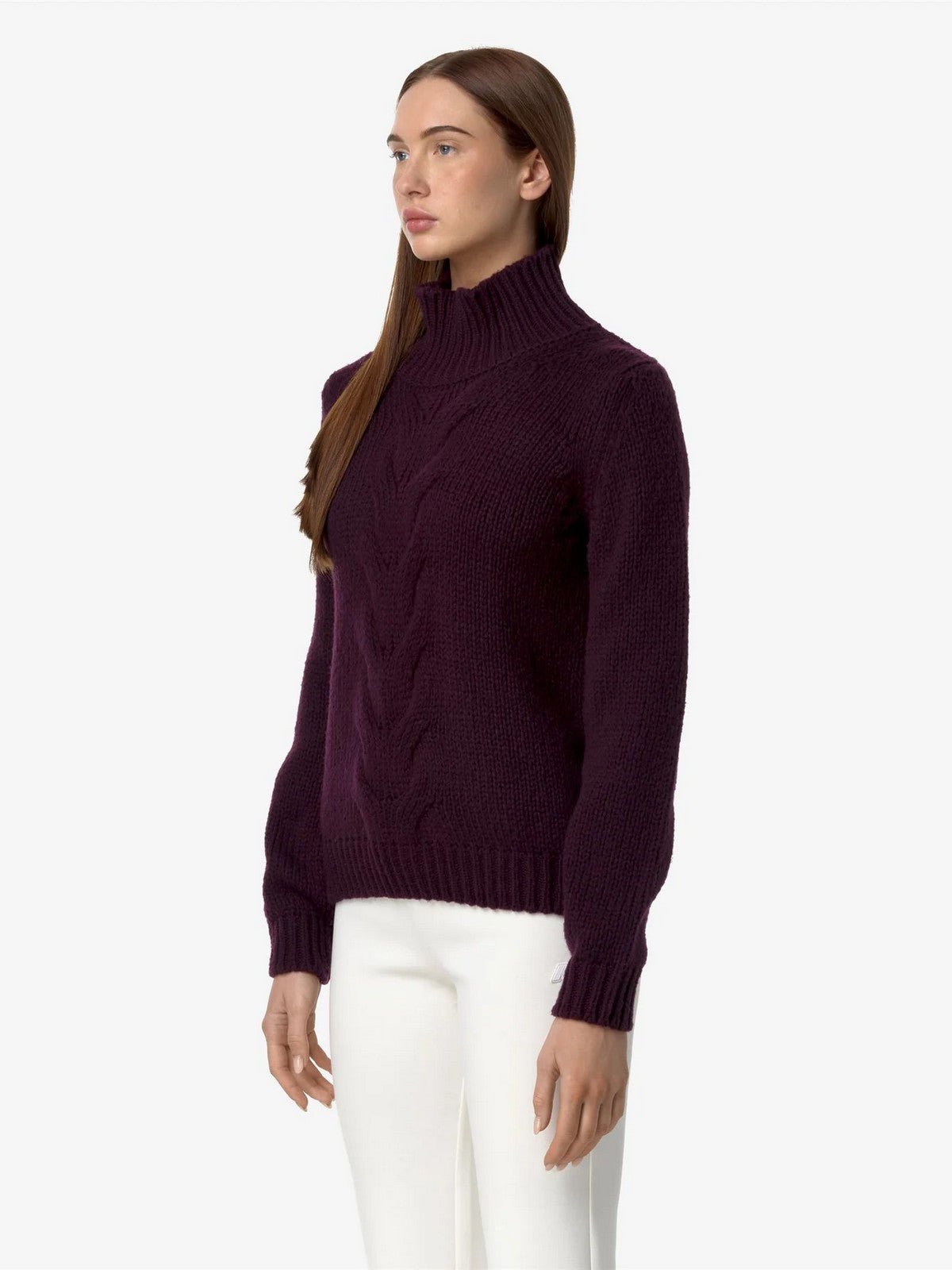 K-WAY Maglione Donna FUZZY WOOL MERINO BLEND K8133SW ART Viola gioboutiqueweb