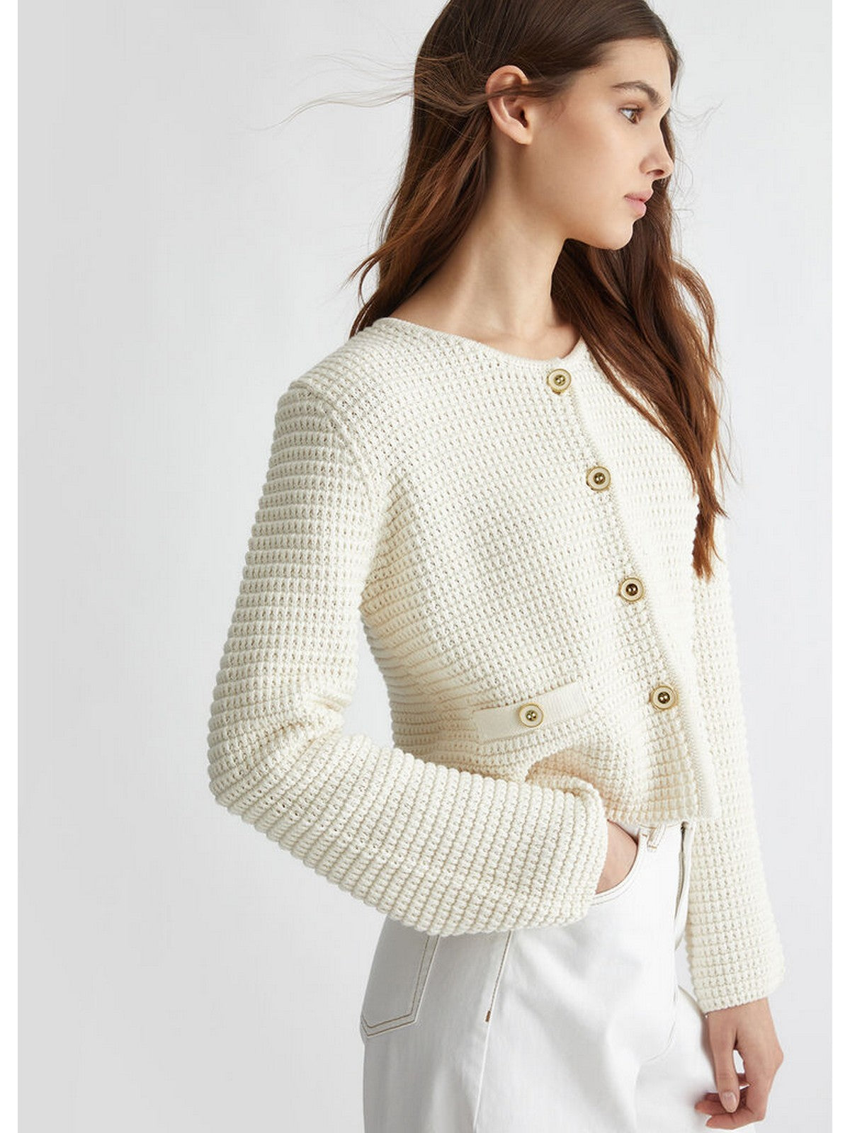 LIU JO WHITE Cardigan Donna WF4443MS016 10701 Bianco gioboutiqueweb