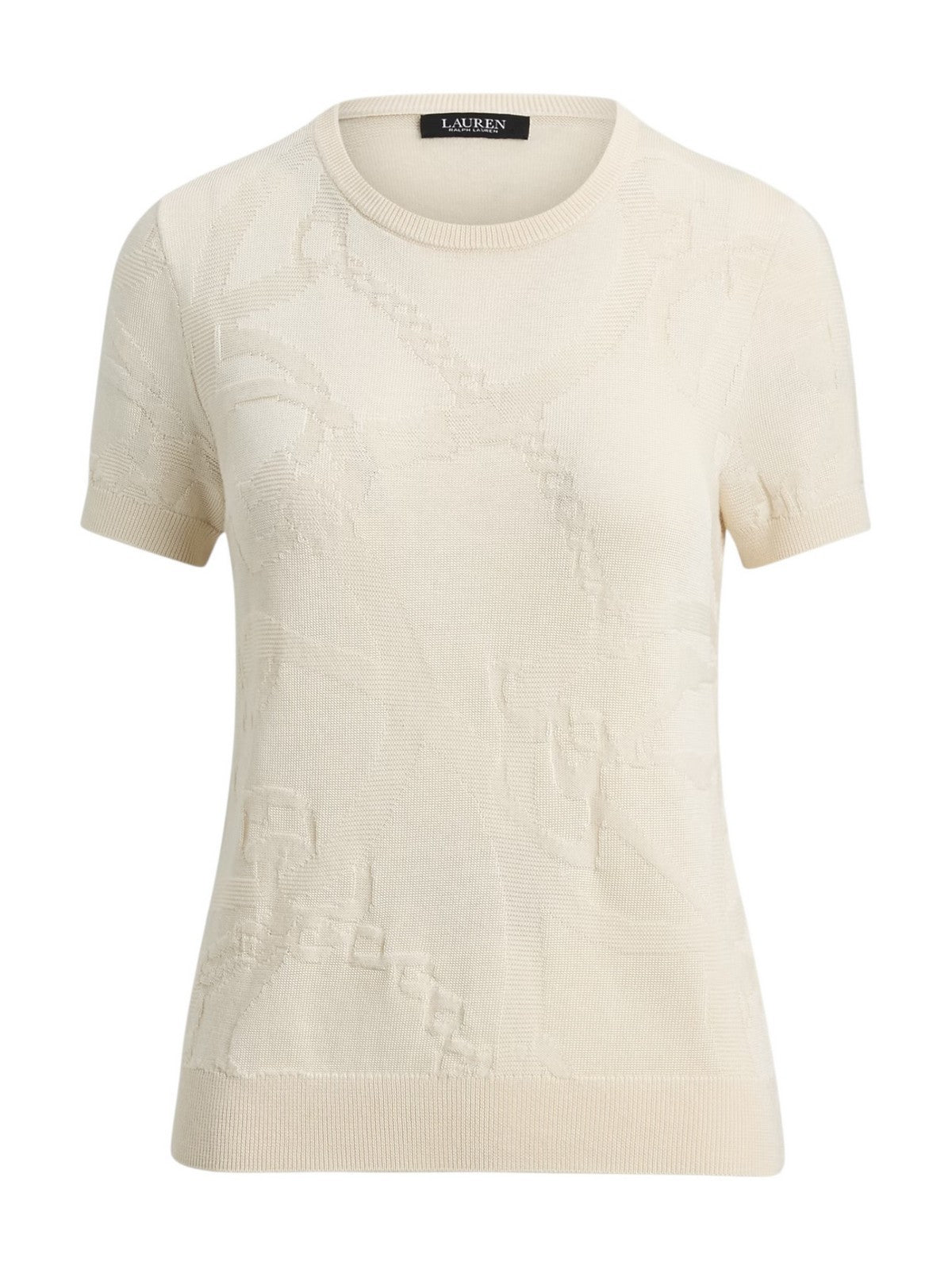 LAUREN RALPH LAUREN Maglia Donna EYELAH-SHORT SLEEVE-PULLOVER 200P03475 001 MASCARPONE CREAM
