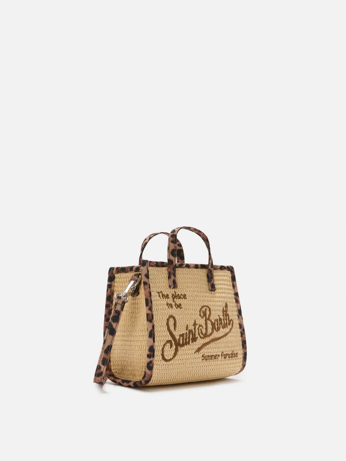 MC2 SAINT BARTH Borsa Donna VIVIAN MINI STRAW 02781L 11 LEOPARD 18 EMB