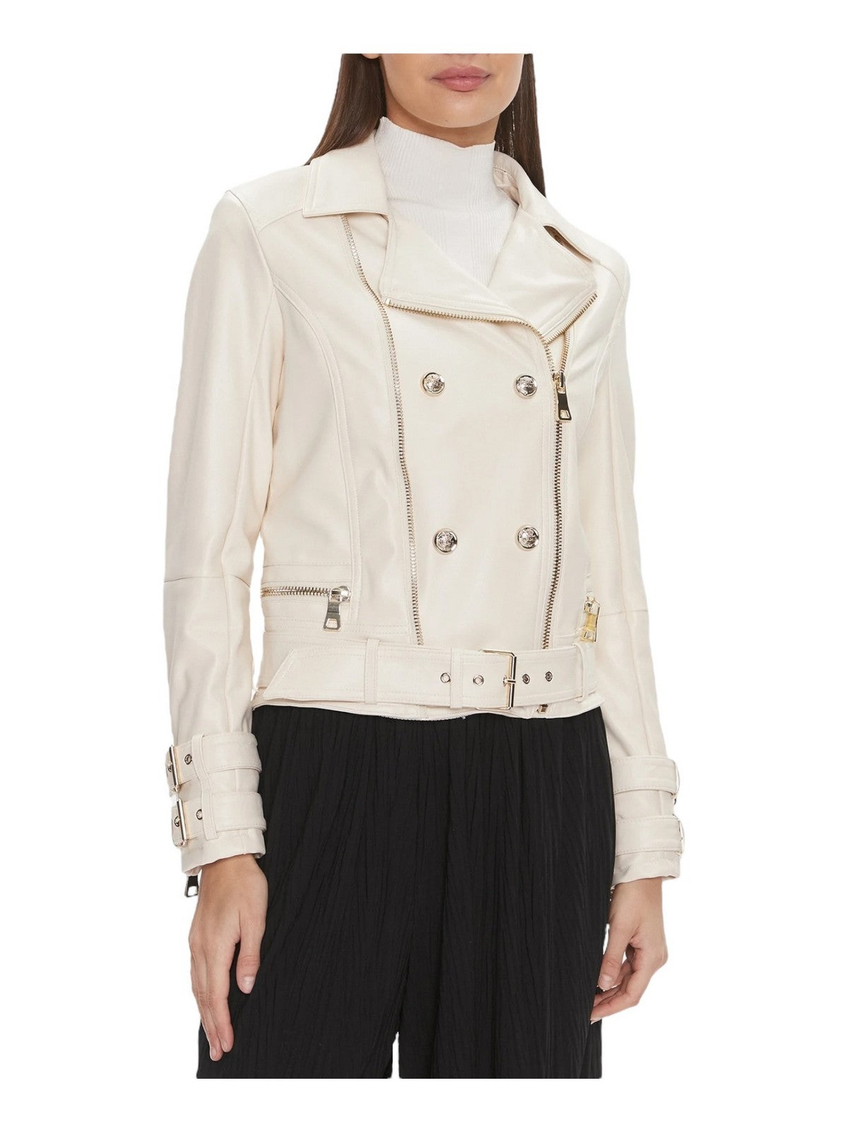 GUESS Giubbino Donna Olivia Moto Jacket W3BL93 K8S30 F1P5 Bianco gioboutiqueweb