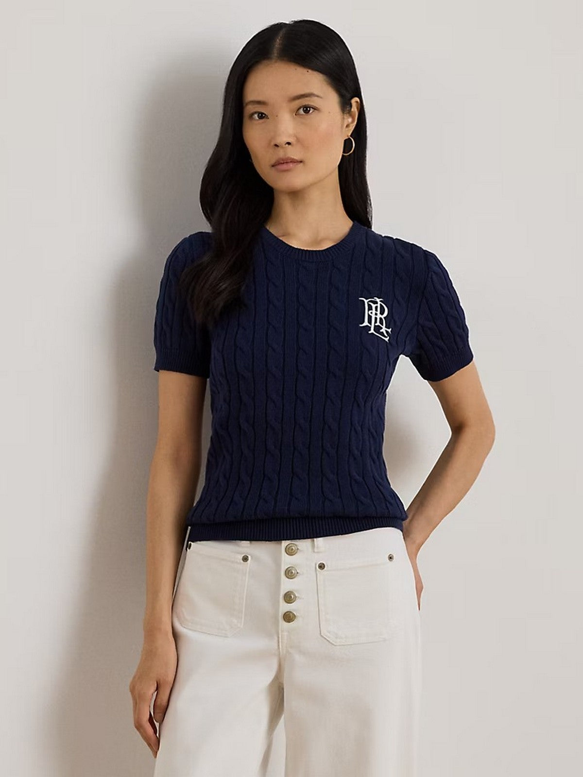 LAUREN RALPH LAUREN Damen T-Shirt EYELAH-SHORT SLEEVE-PULLOVER 200P07025 001 REFINED NAVY