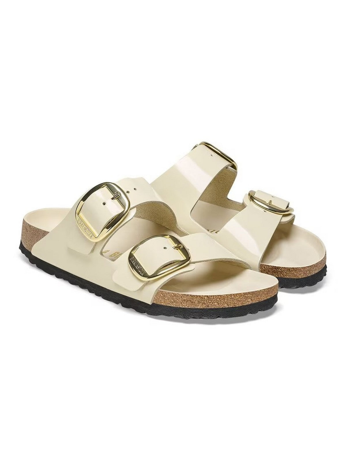BIRKENSTOCK Sandalo Donna Arizona Big Buckle shine ecru, Natural Leather 1026128 Beige