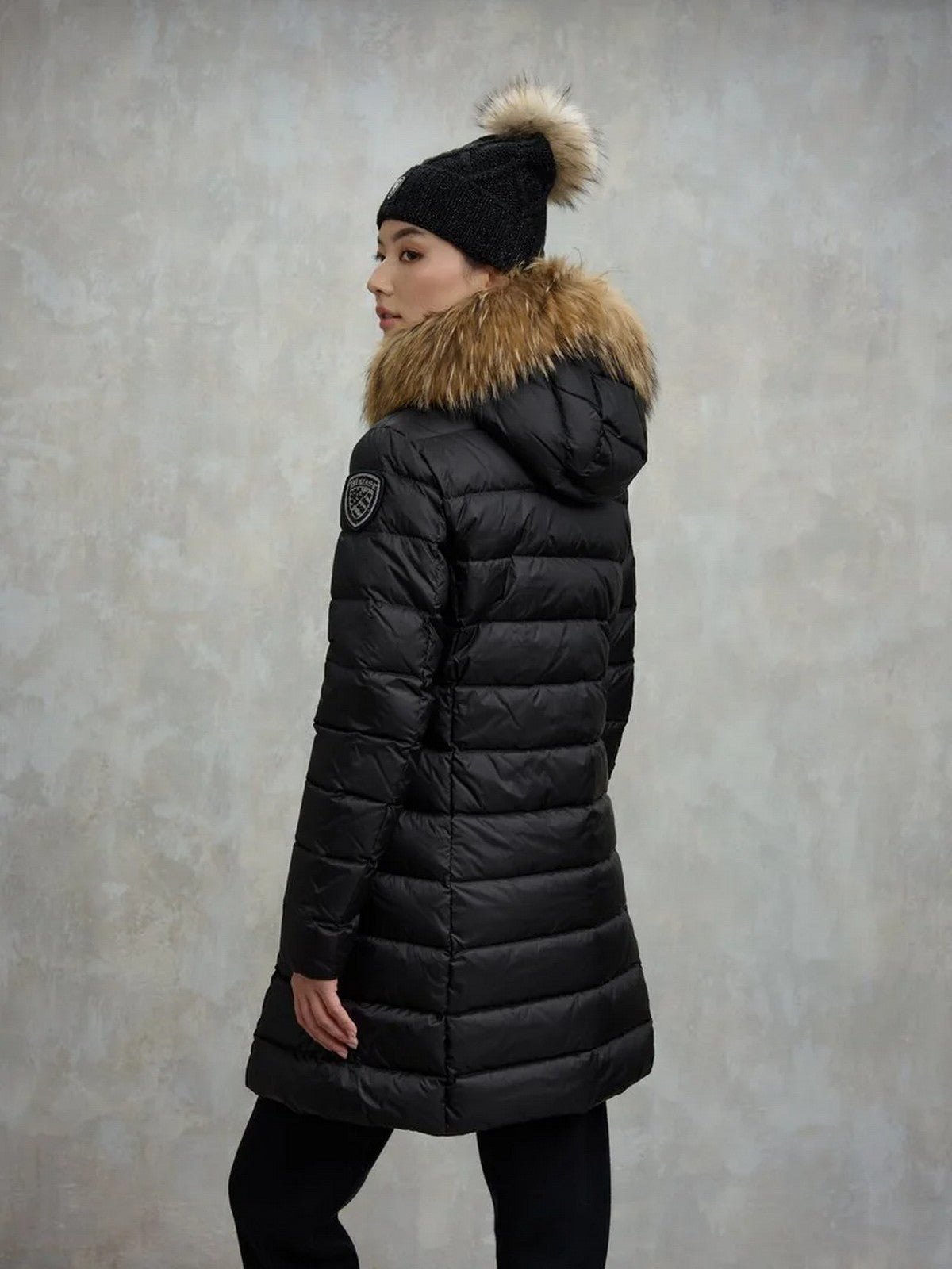 BLAUER Piumino Donna Kristin 25WBLDK03103 006047 999EI NERO interno BEIGE 301