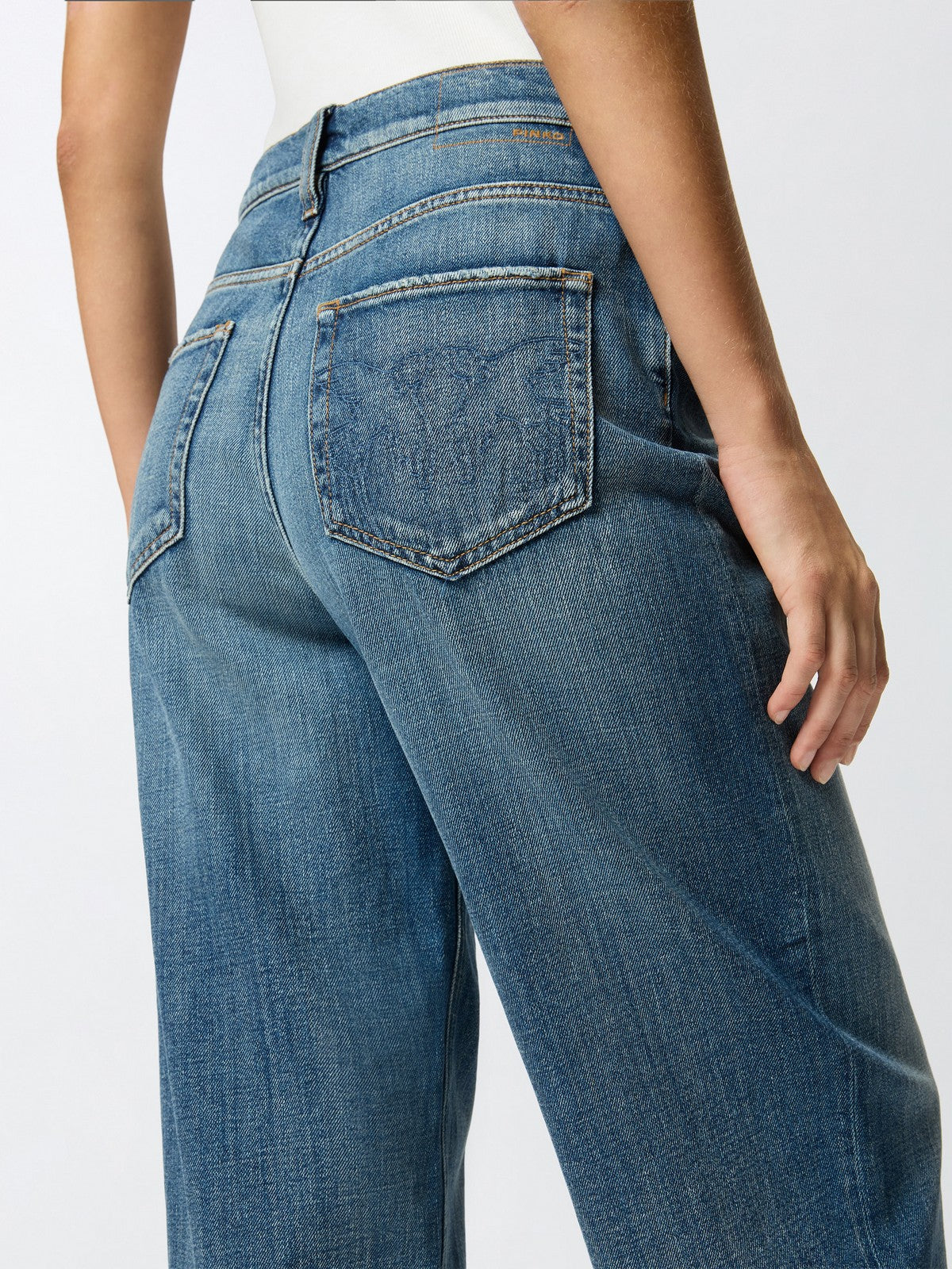 PINKO Women's Jeans ESTELLE EGG 103857-A2RQ PJC MEDIUM DARK WASH