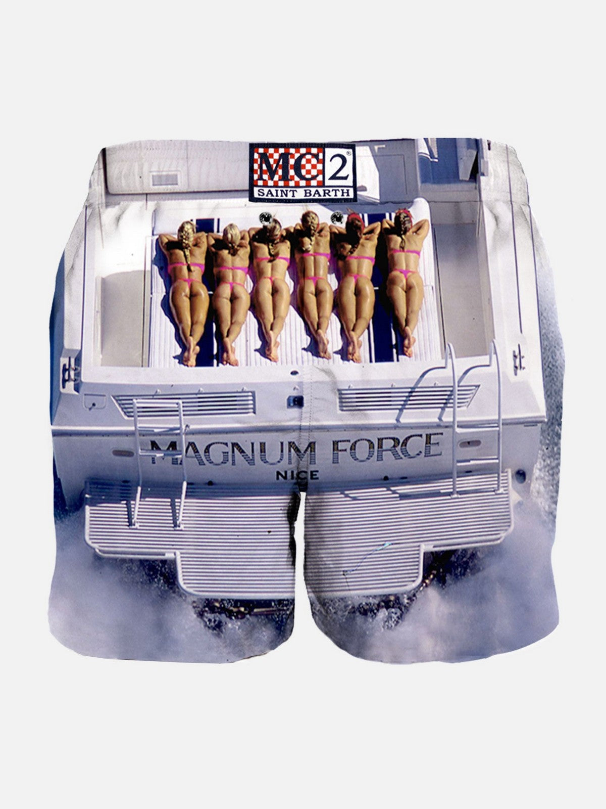 MC2 SAINT BARTH Costume da bagno Uomo GUSTAVIA PLACED PRINT 04283F Bianco gioboutiqueweb
