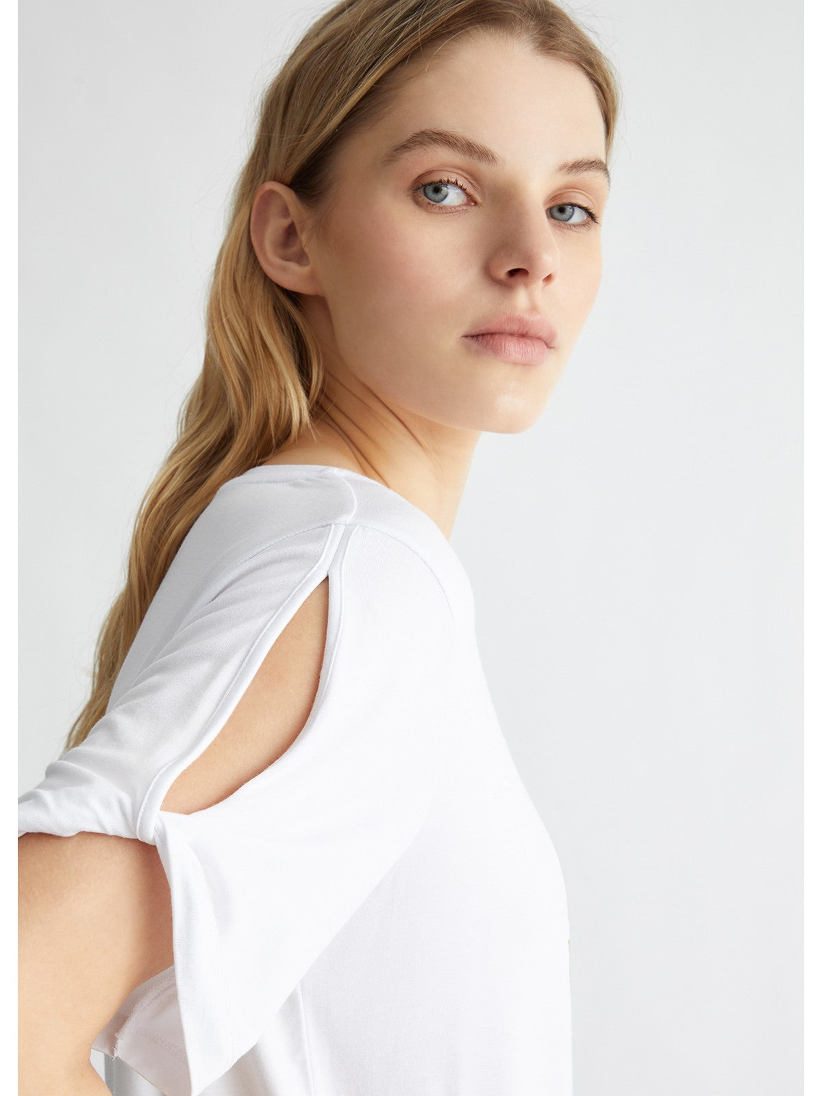 Liu Jo Beachwear T-shirt and Pole Woman V4106JS360 T9923 White