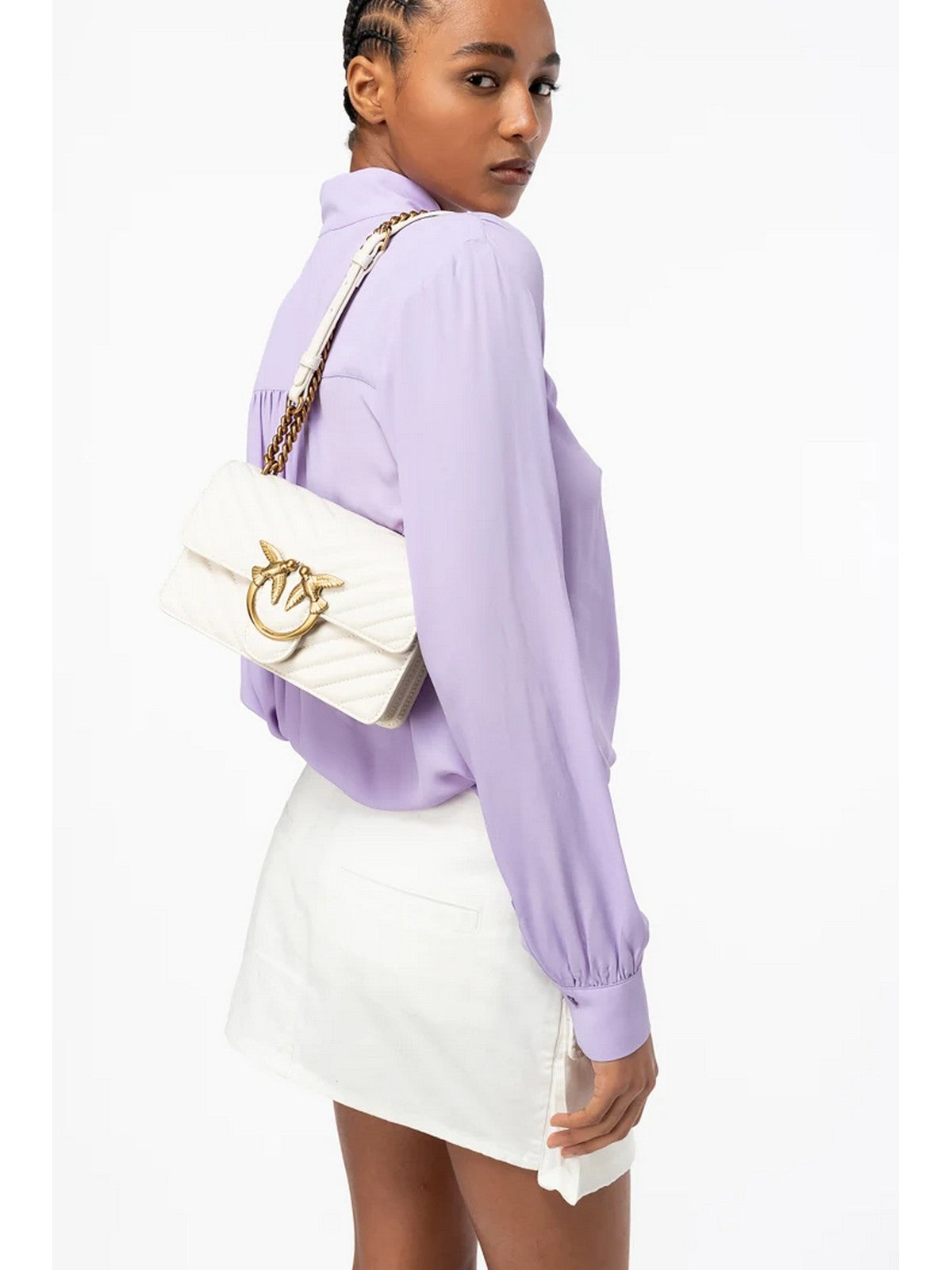 PINKO Borsa Donna Love one mini 100074-A0GK Z14Q Bianco gioboutiqueweb