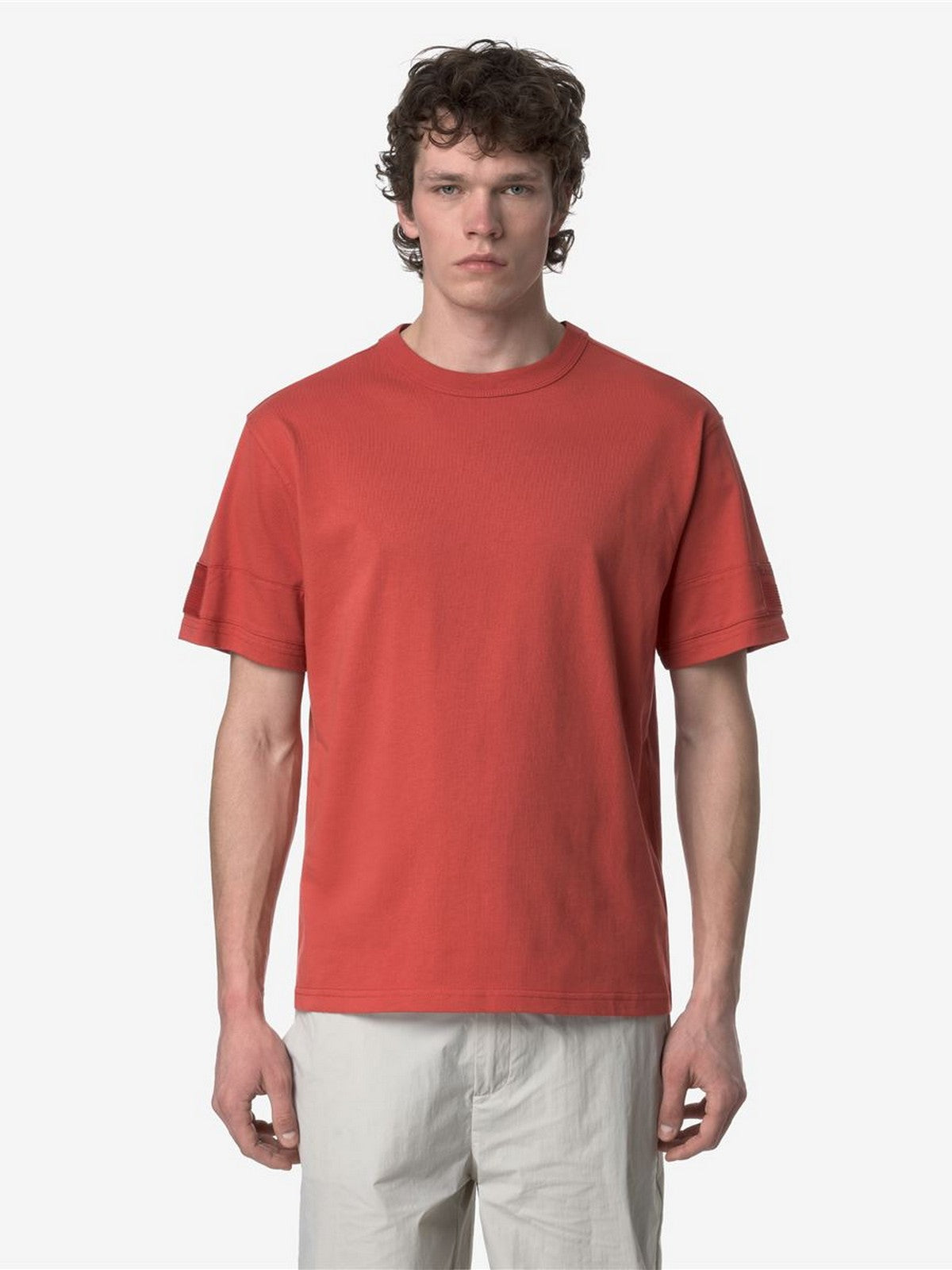 K-WAY T-shirt Uomo FANTOME SLEEVE LABEL K2135KW 703 Rosso gioboutiqueweb