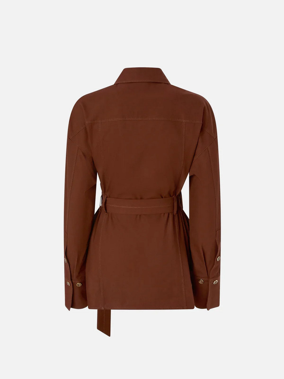 PINKO Giacca Donna CHERYL OVERSHIRT COTONE FLUIDO 106153-A2ER L78 MARRONE TERRA X PIANTE