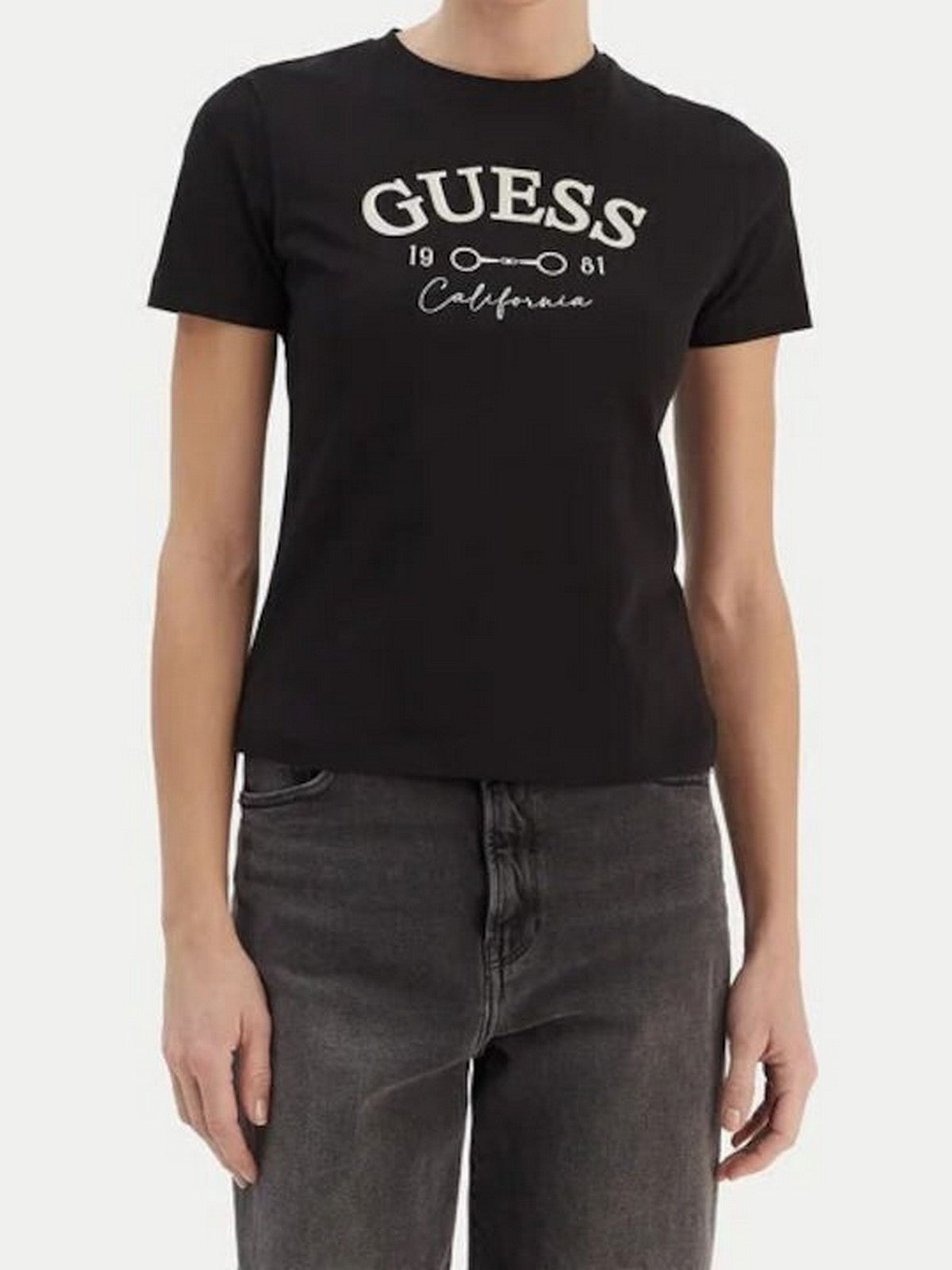 GUESS SPORT T-shirt Donna BEATRIZ CN SS T-SHIRT V6RI02 J1314 JBLK Jet Black A996