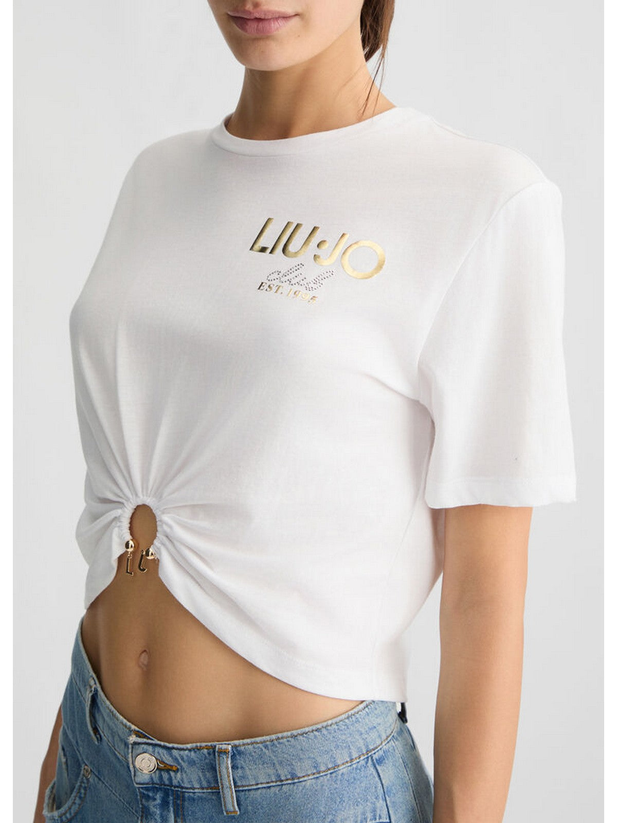 LIU JO WHITE T-shirt Donna WA5139JS923 M9513 Bianco gioboutiqueweb