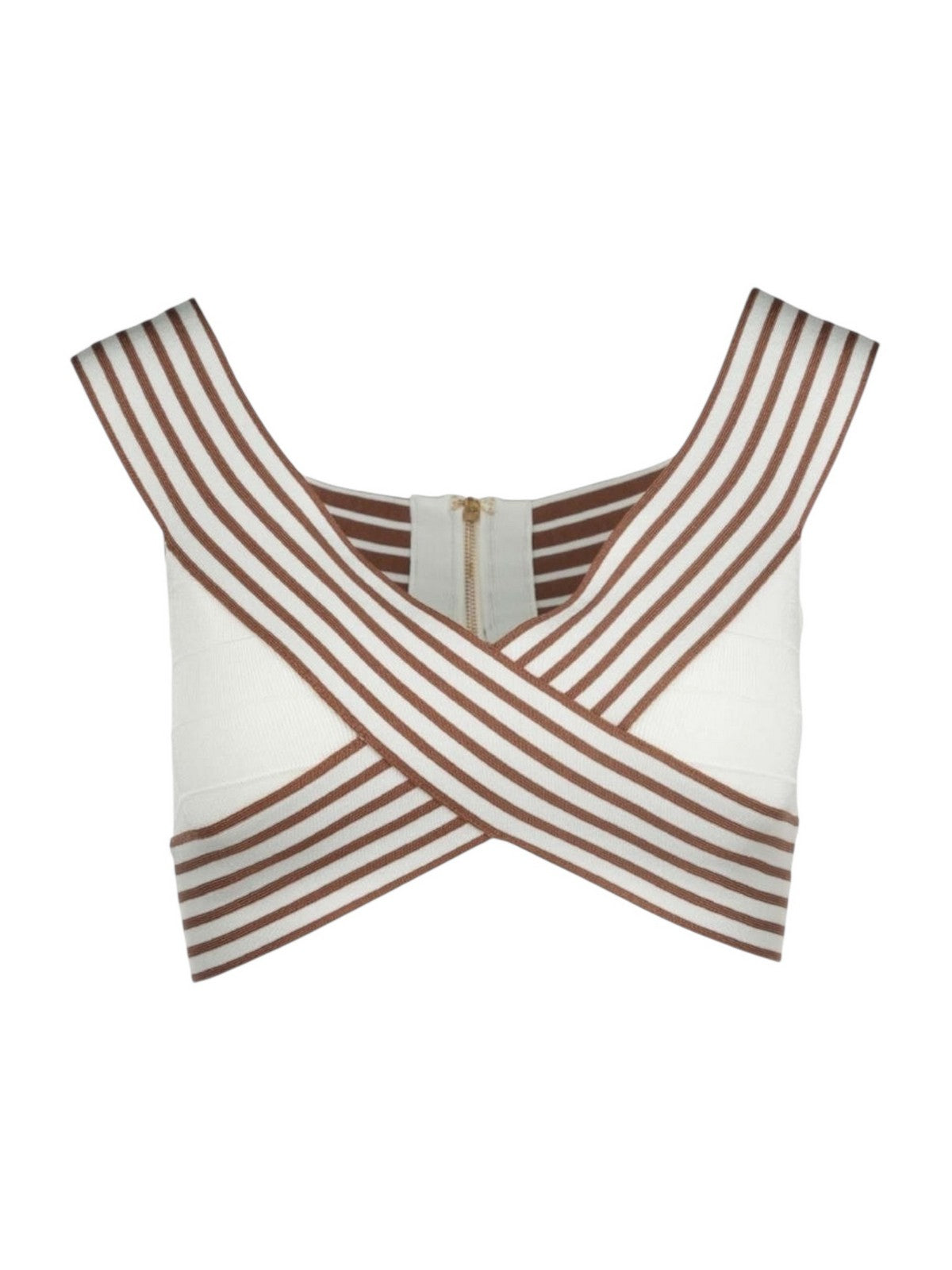 ELISABETTA FRANCHI Top Donna TK44S61E2 AQ6 AVORIO/CUOIO