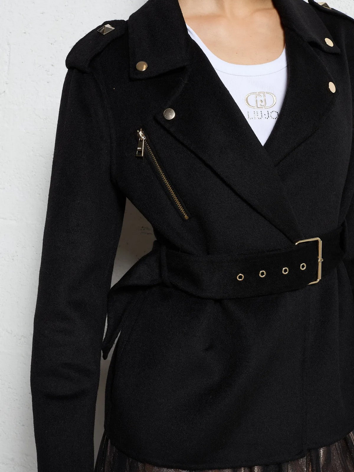 LIU JO WHITE Cappotto Donna WF4061T4627 22222 Nero gioboutiqueweb