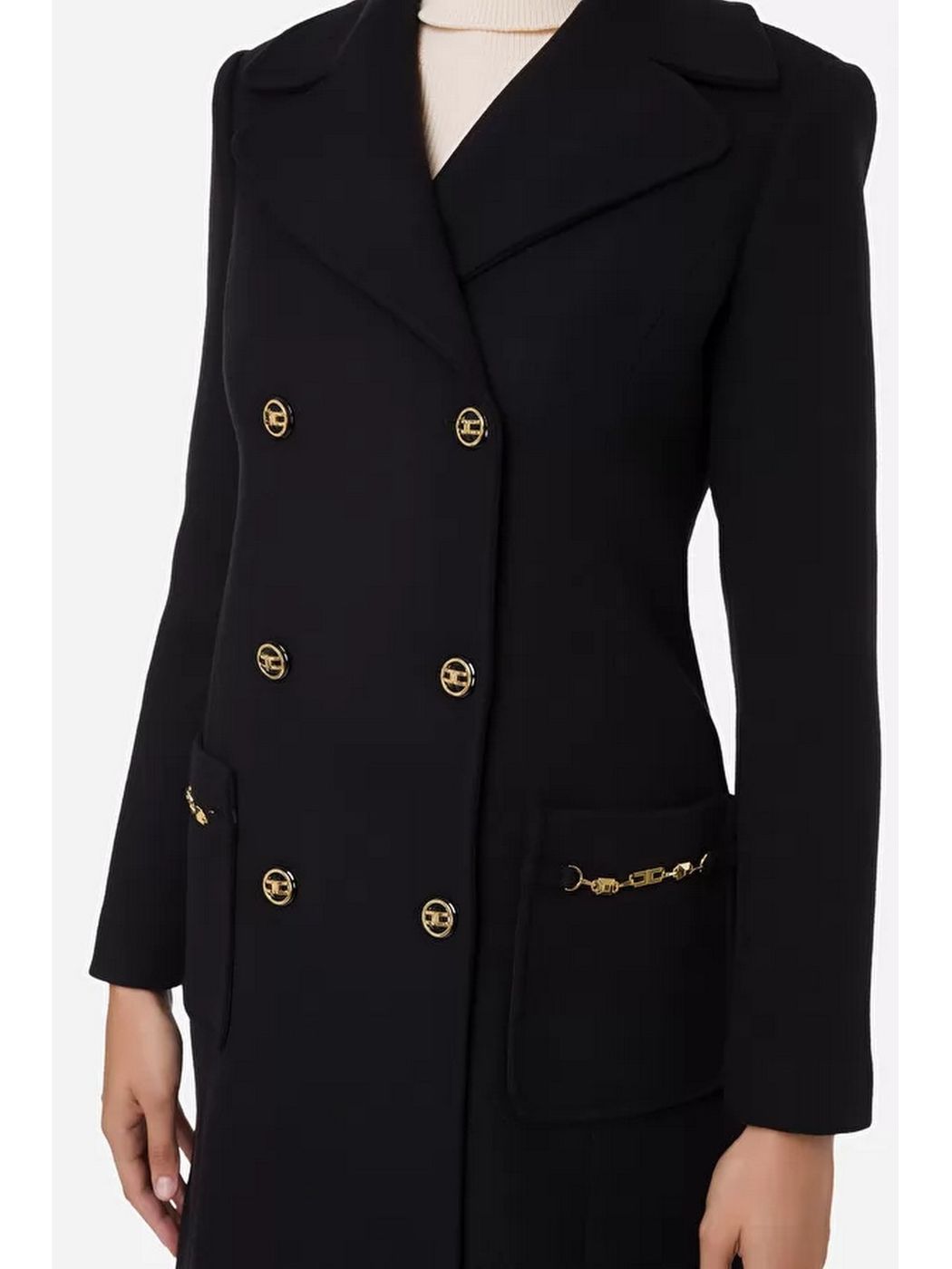 ELISABETTA FRANCHI Cappotto Donna CP00226E2 110 Nero gioboutiqueweb