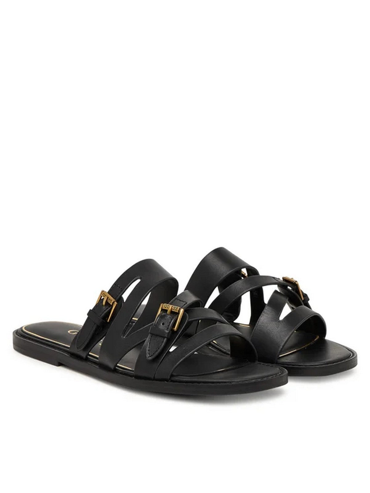 GUESS Sandalo Donna GRAYDEN FLJGRY LEA03 BLACK BLACK
