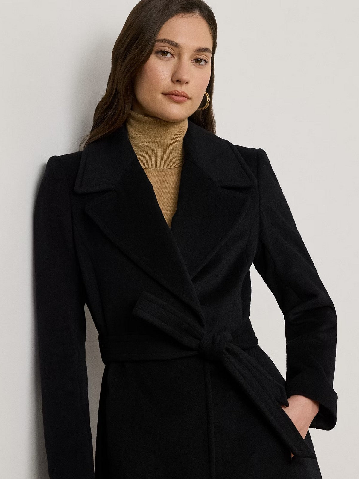 LAUREN RALPH LAUREN Cappotto Donna "WOOL WRP 42""-LINED-COAT" 297962169 001 BLACK