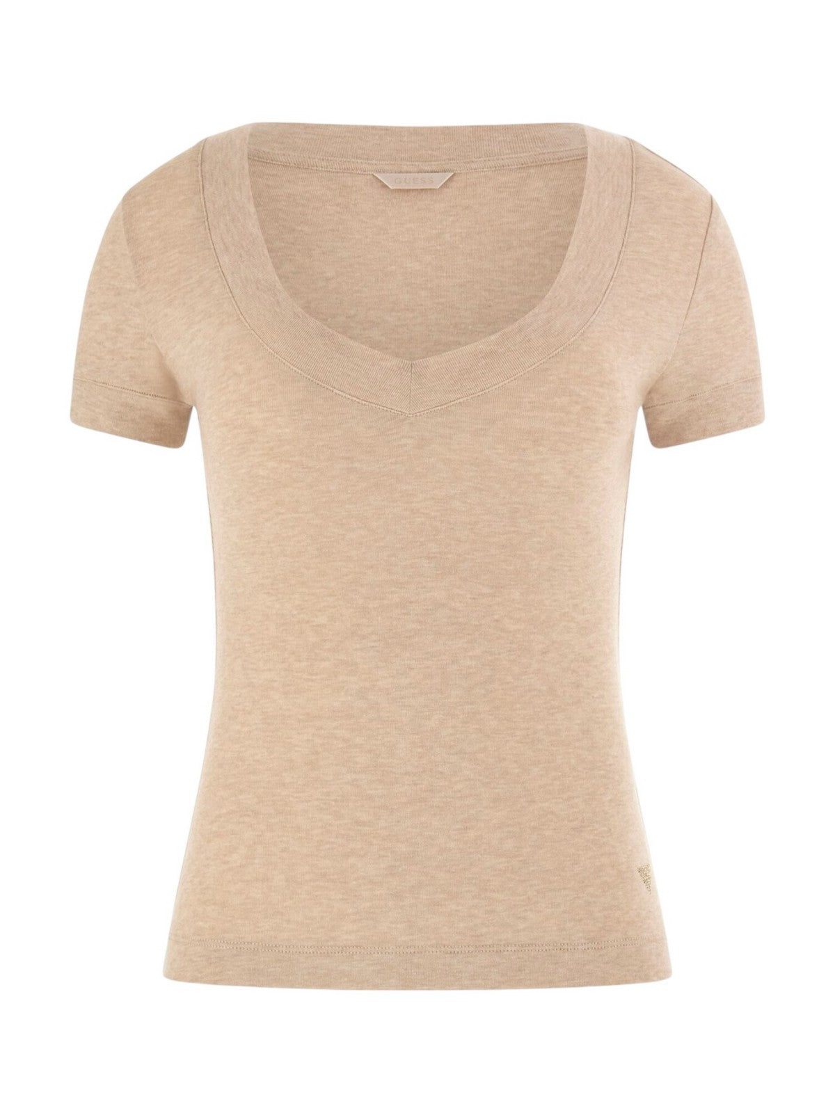 GUESS T-shirt Donna TINA SS V NECK RIBS TOP W5RP17 KCNH2 A90F CEMENTO