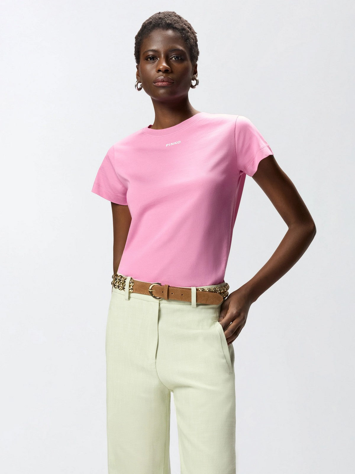 PINKO T-shirt Donna BASICO T-SHIRT 100373-A34F Q48 ROSA - DI MAGGIO