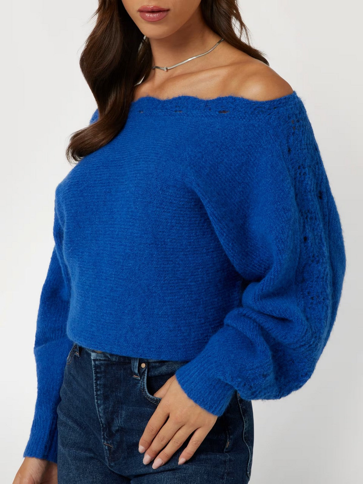 GUESS Maglione Donna LS BN MALORIE DOLMAN SWTR W4BR0M Z3LG0 G7N9 Blu gioboutiqueweb