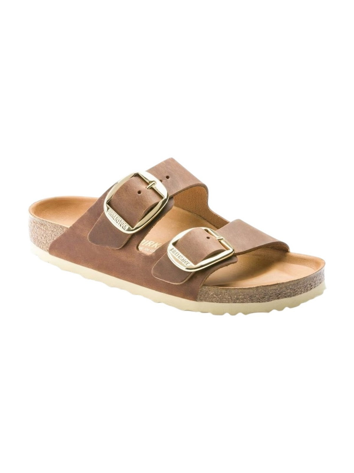 BIRKENSTOCK Sandalo Donna Arizona Big Buckle cognac, Oiled Leather 1011073 Marrone gioboutiqueweb