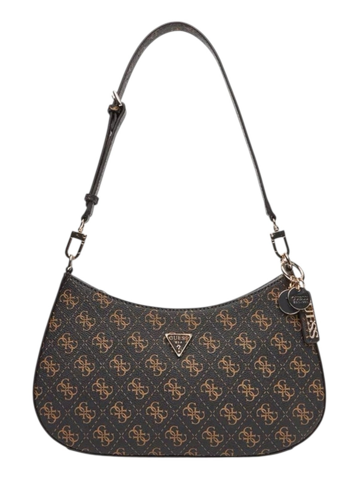 GUESS Borsa Donna NOELLE II TOP ZIP SHOULDER BAG HWQG96 72180 BNL BROWN LOGO