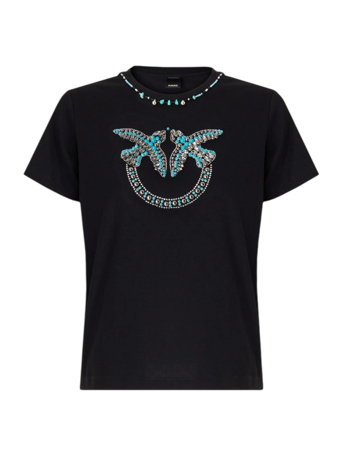 PINKO T-shirt Donna FIDENZA T-SHIRT 107094-A3C7 ZE2 NERO/AZZURRO