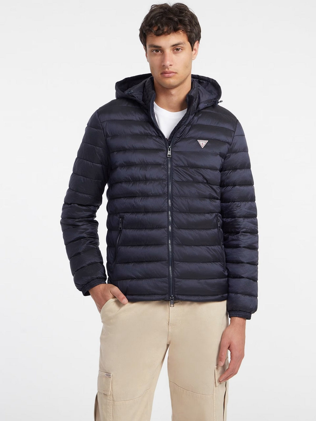 GUESS Piumino Uomo GJ HOODED PUFFER M4YL99 WG922 A71W Blu gioboutiqueweb
