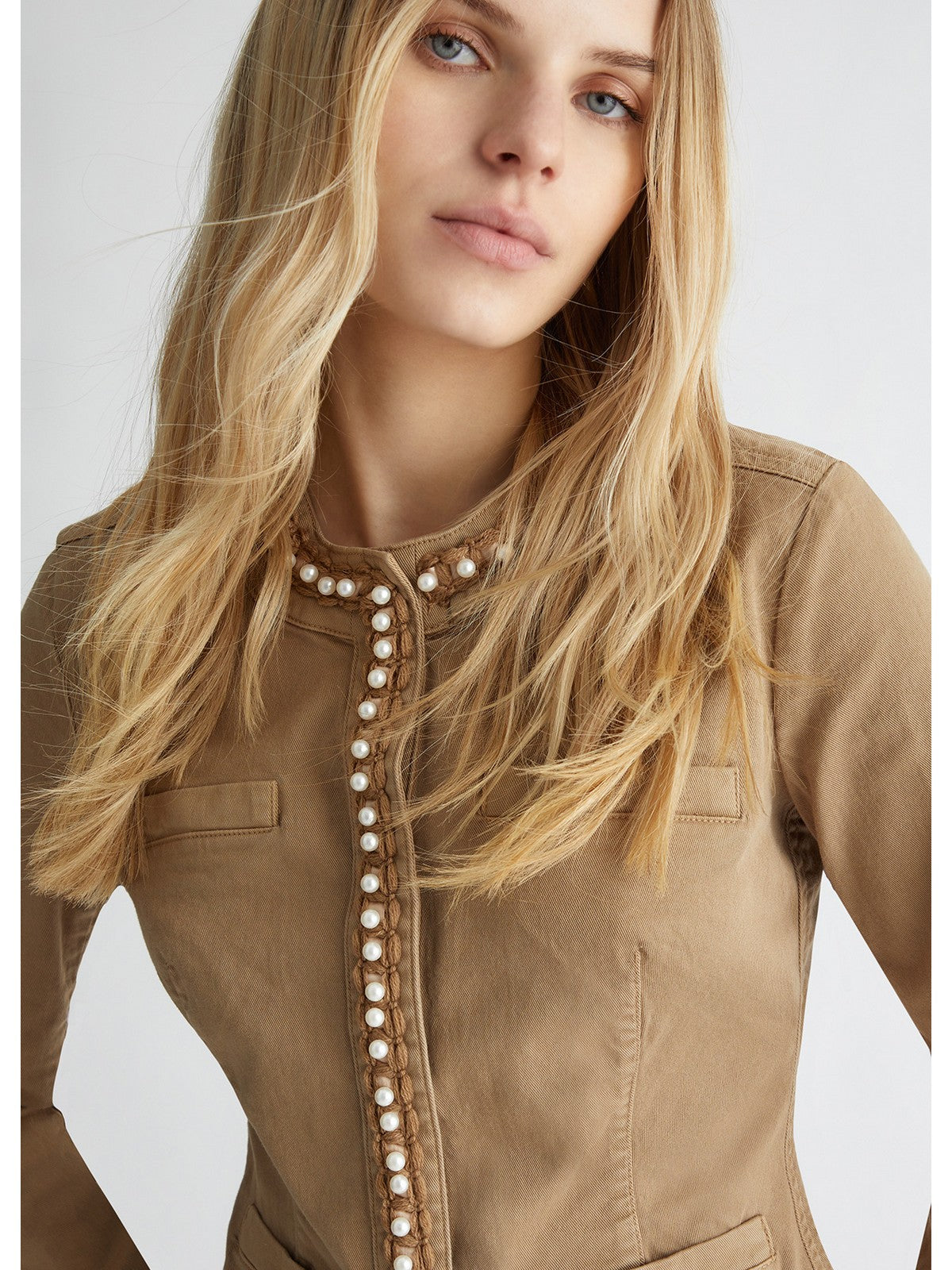 LIU JO WHITE Giacca Donna MA4278T3489 71022 Beige gioboutiqueweb