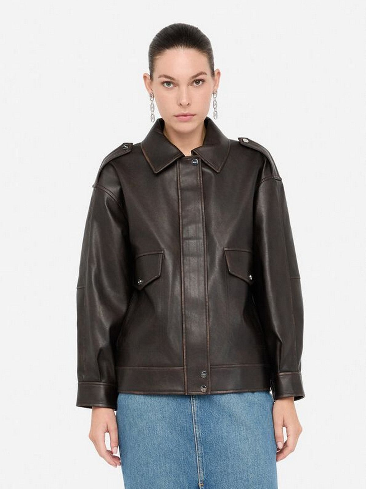 LIU JO WHITE Giubbino Donna MF5097E1051 X0558 Light chocolate