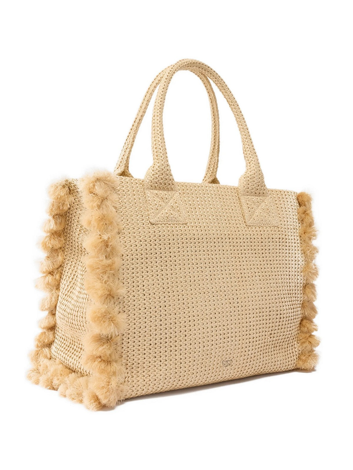PINKO Borsa Donna BEACH SHOPPER RAFIA 106673-A39Y HZ3Q PAGLIA/NERO-ANTIQUE GOLD