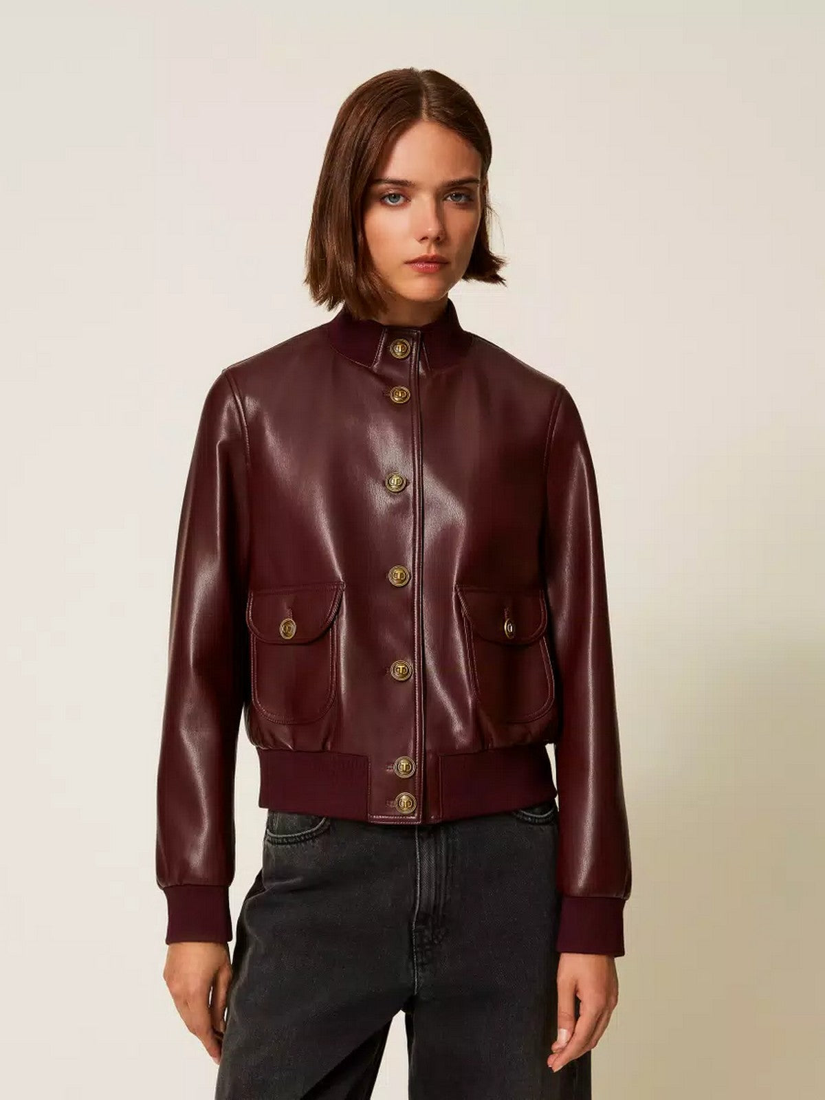 TWINSET Giubbino Donna SOFT COATED 252TP2232 05609 WINETASTING