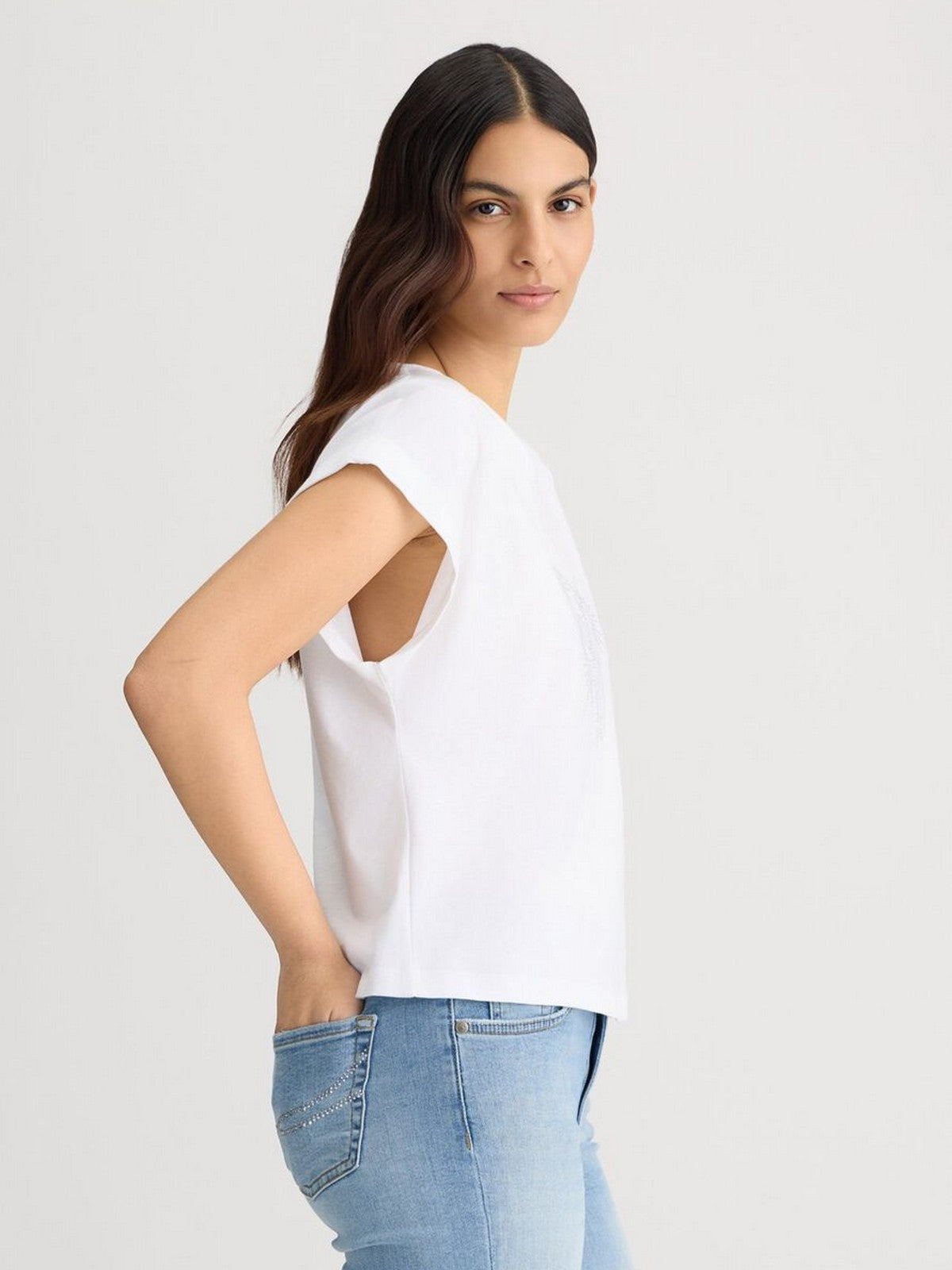 LIU JO BEACHWEAR T-shirt Donna VA5151JS923 M9196 LJ bianco gioboutiqueweb