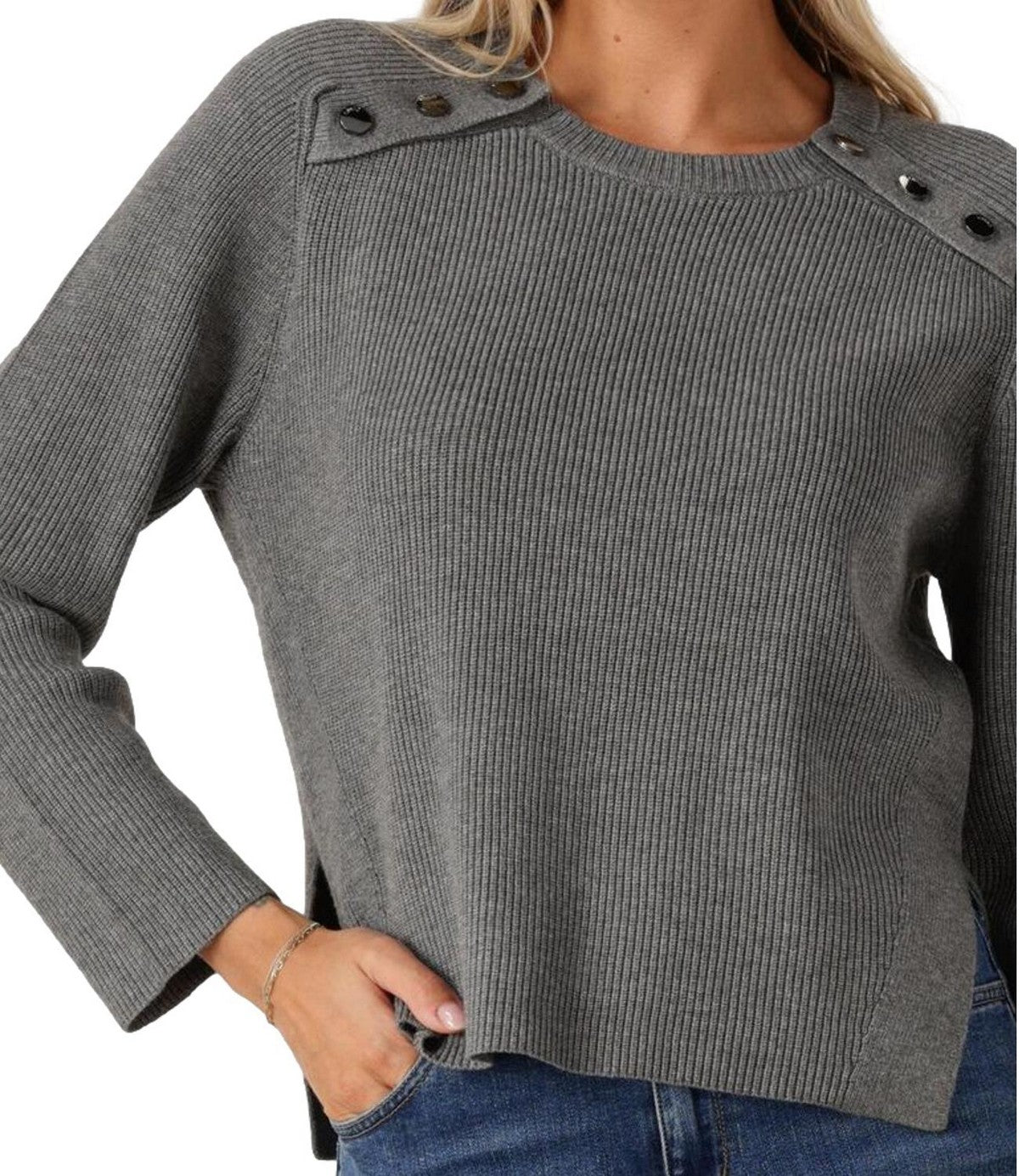 LIU JO WHITE Maglione Donna MF5396MS99E 02050 GRIGIO MD.MELANGE