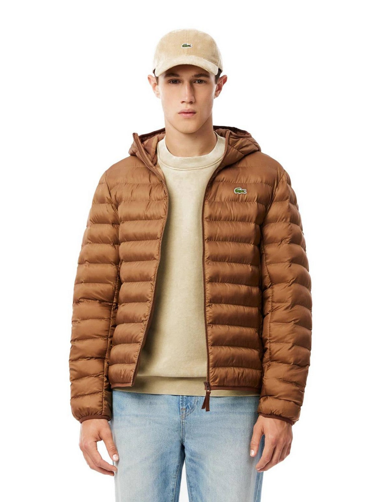 LACOSTE Piumino Uomo BH2909 SIX Marrone gioboutiqueweb