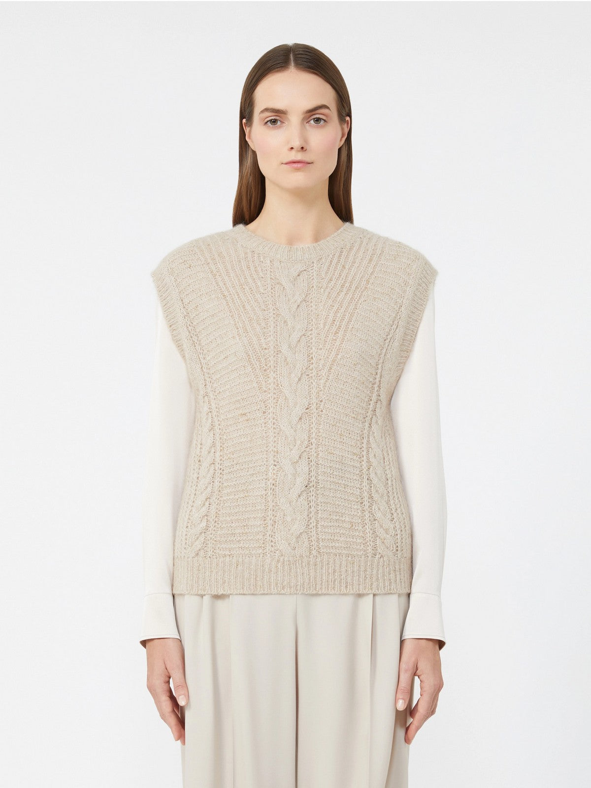 MAX MARA Gilet Donna TAFFY 2526356032600 001 BEIGE LUREX