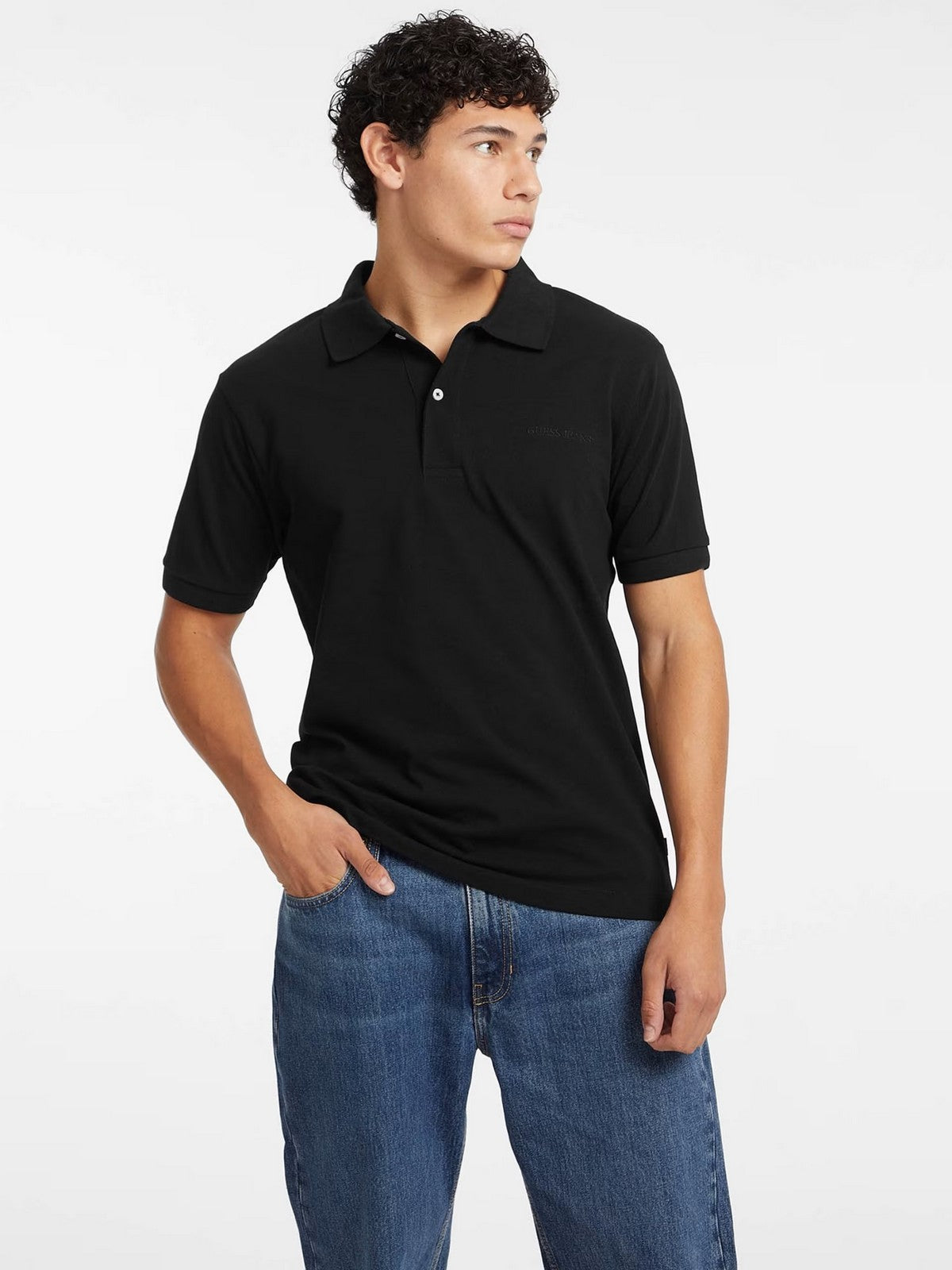 GUESS Polo Uomo GJ SS EMBRO LOGO POLO M4BP29 KCJV1 JBLK Jet Black A996