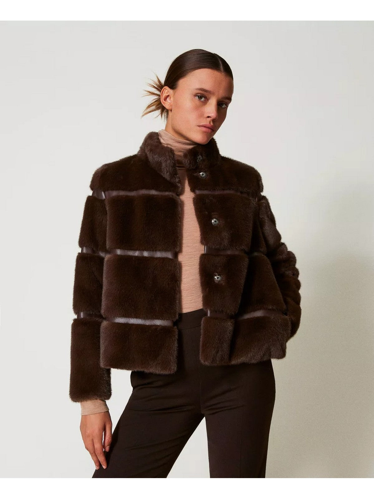 TWINSET Pelliccia Donna 242TT2022 11946 Marrone gioboutiqueweb